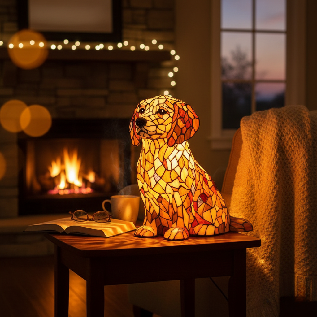 Lily, una scultura spirituale di golden retriever